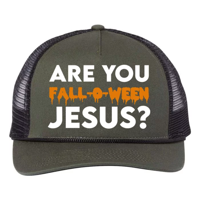 Are You Falloween Jesus Cute Christian Halloween Meaningful Gift Retro Rope Trucker Hat Cap