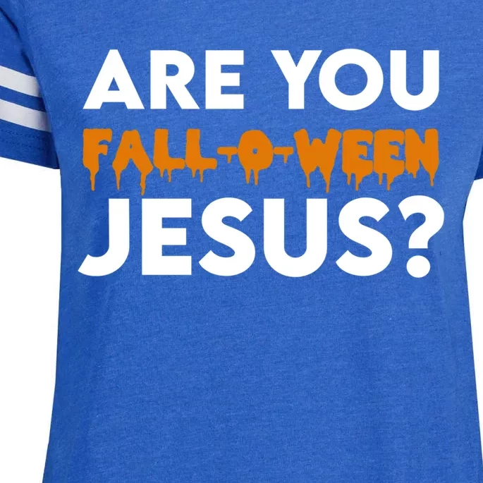 Are You Falloween Jesus Cute Christian Halloween Meaningful Gift Enza Ladies Jersey Football T-Shirt