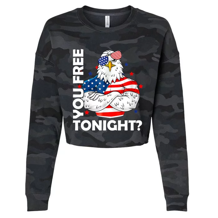 Are You Free Tonight 4th Of July Independence Day Bald Eagle Gift Cropped Pullover Crew