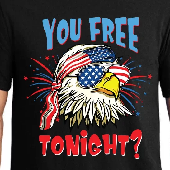 Are You Free Tonight 4th Of July American Bald Eagle Pajama Set