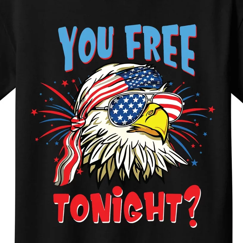 Are You Free Tonight 4th Of July American Bald Eagle Kids T-Shirt