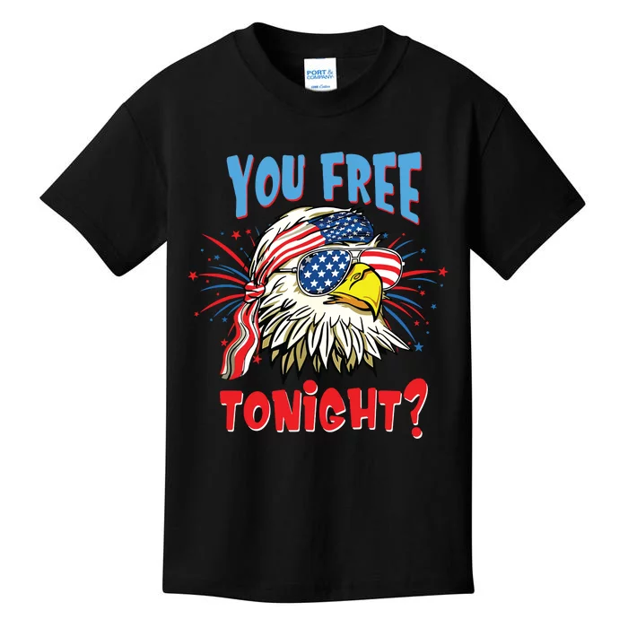 Are You Free Tonight 4th Of July American Bald Eagle Kids T-Shirt