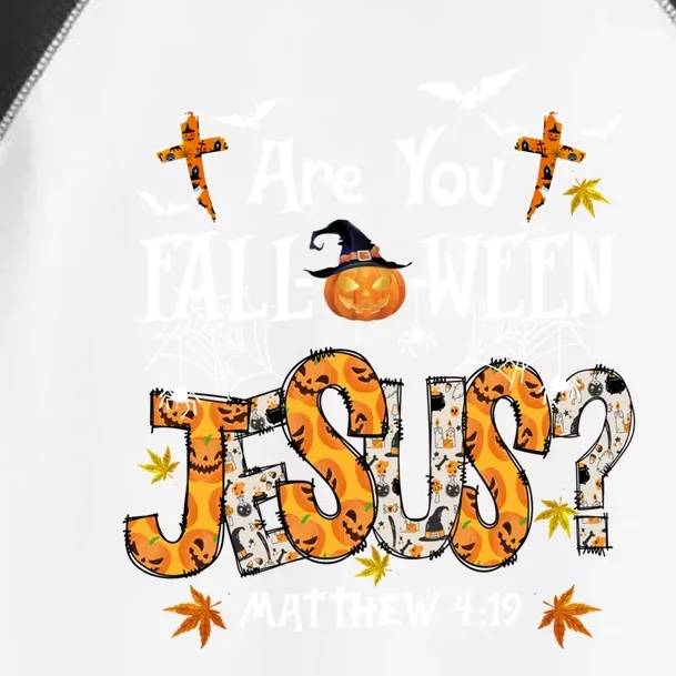 Are You Fallgiftogiftween Jesus Halloween Jesus Faith Christian Gift Toddler Fine Jersey T-Shirt