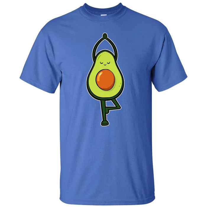 Avocado Yoga Fruit Tree Fitness Stressgiftrelief Exercise Gift Tall T-Shirt