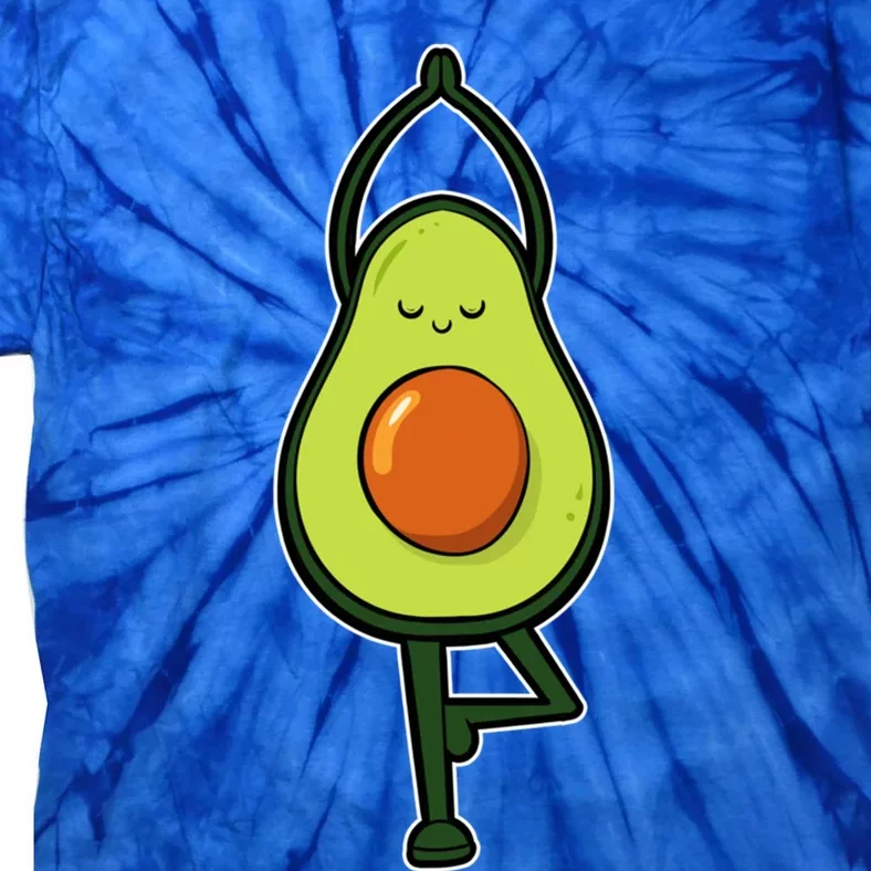 Avocado Yoga Fruit Tree Fitness Stressgiftrelief Exercise Gift Tie-Dye T-Shirt