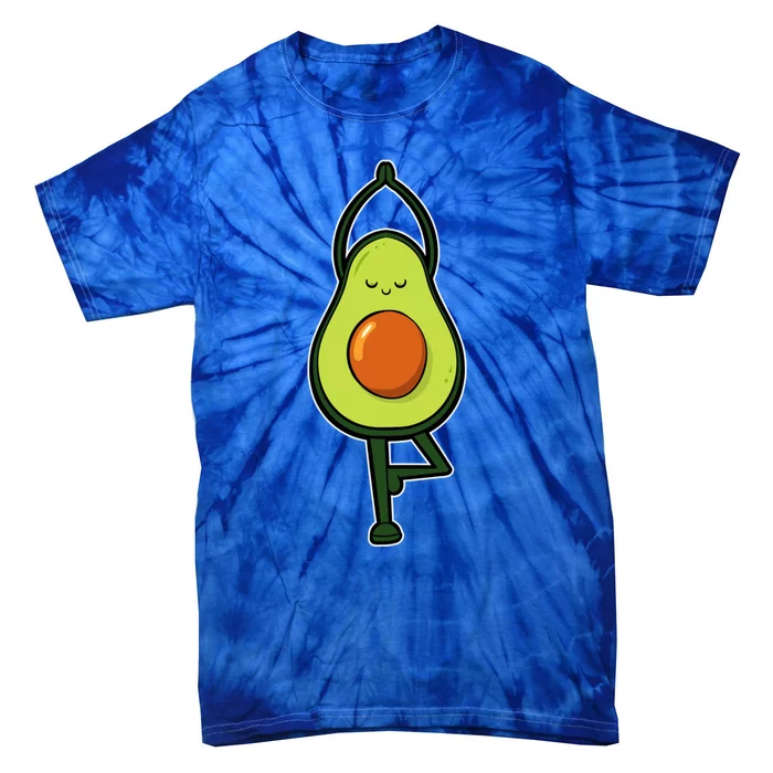 Avocado Yoga Fruit Tree Fitness Stressgiftrelief Exercise Gift Tie-Dye T-Shirt