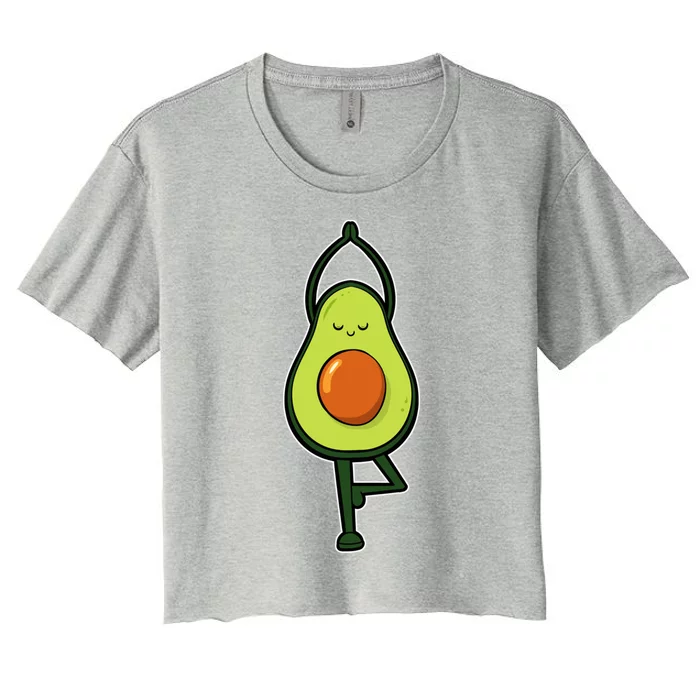 Avocado Yoga Fruit Tree Fitness Stressgiftrelief Exercise Gift Women's Crop Top Tee