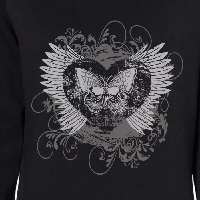 Aesthetic Y2k Fairy Wings Heart Alt Butterfly Grunge Womens California Wash Sweatshirt