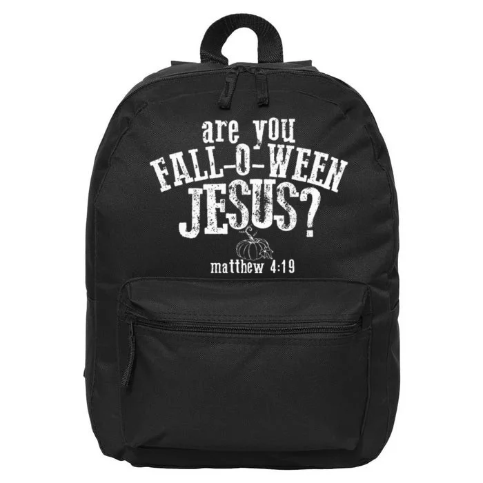 Are You FallOWeen Jesus Funny Pumpkin Christian Halloween 16 in Basic Backpack