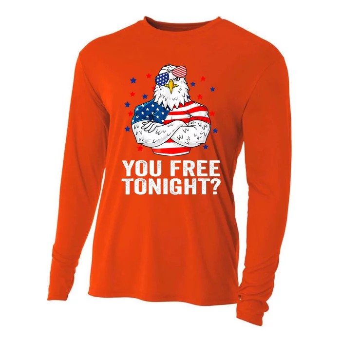 Are You Free Tonight 4th Of July Independence Day Bald Eagle Funny Gift Cooling Performance Long Sleeve Crew