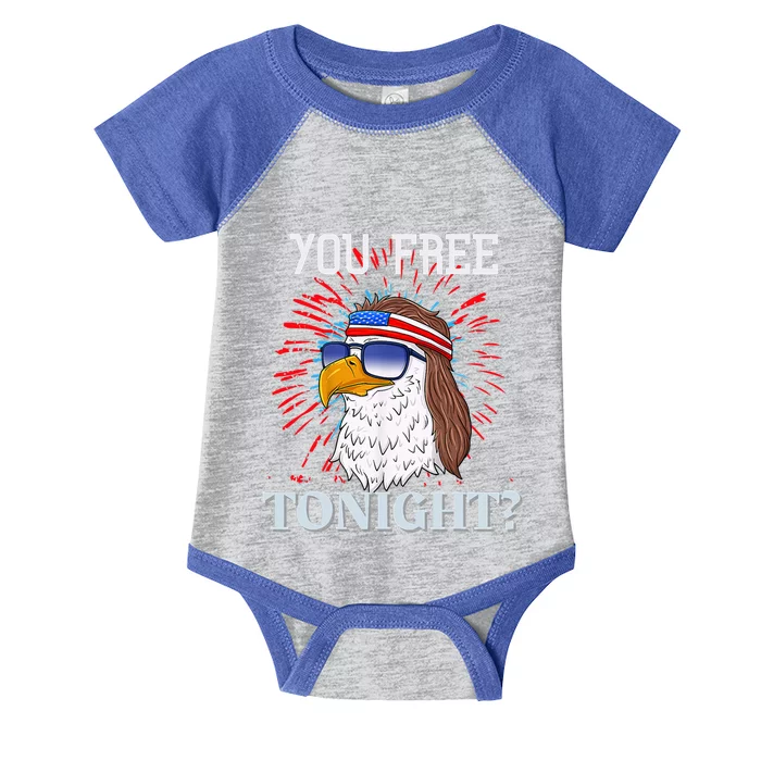 Are You Free Tonight 4th Of July Retro American Bald Eagle Gift Infant Baby Jersey Bodysuit