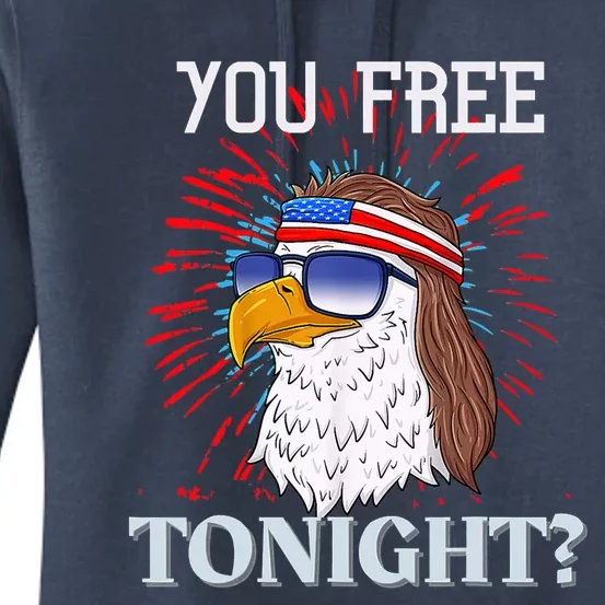 Are You Free Tonight 4th Of July Retro American Bald Eagle Gift Women's Pullover Hoodie