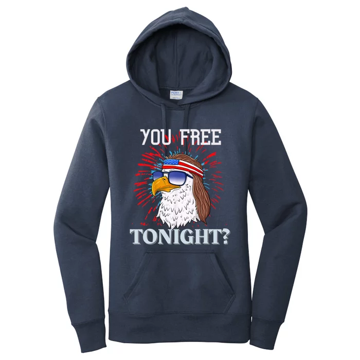 Are You Free Tonight 4th Of July Retro American Bald Eagle Gift Women's Pullover Hoodie