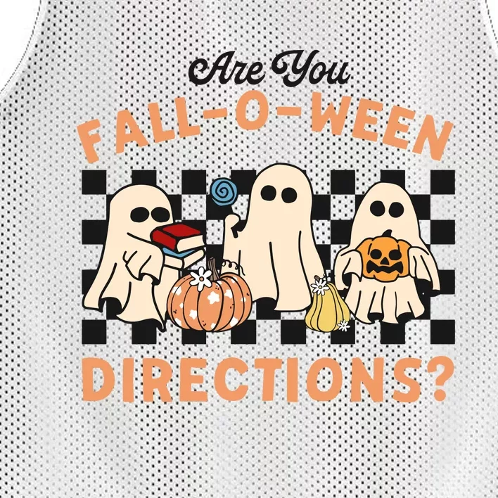 Are You Fall A Ween Direction Funny Halloween Ghost Ghoul Mesh Reversible Basketball Jersey Tank