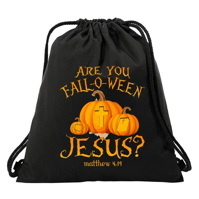 Are You FallOWeen Jesus Christian Halloween Pumpkin Drawstring Bag