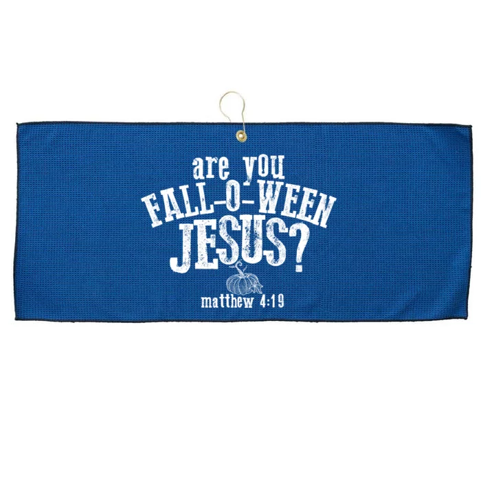 Are You Fall O Ween Jesus Funny Pumpkin Christian Halloween Large Microfiber Waffle Golf Towel