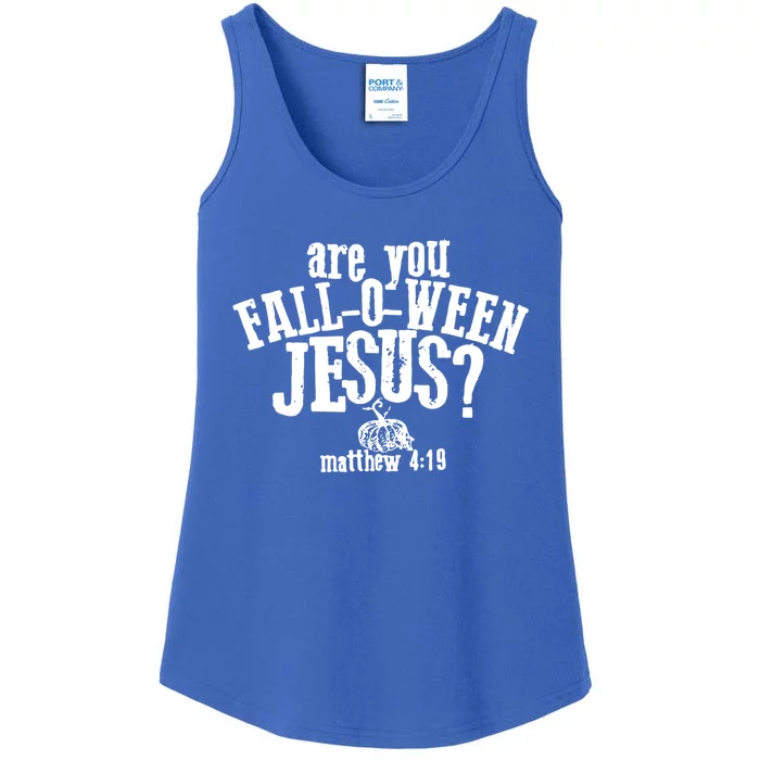 Are You Falloween Jesus Halloween Falloween Jesus Pumpkin Cute Gift Ladies Essential Tank