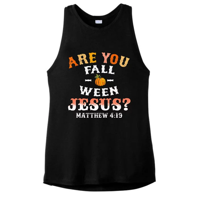 Are You Falloween Jesus Matthew Christian Faith Halloween Ladies Tri-Blend Wicking Tank