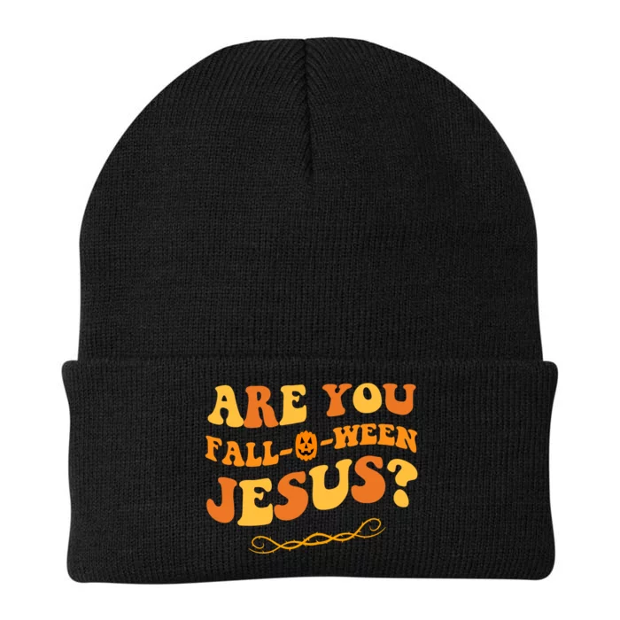 Are You Falloween Jesus? Cute Funny Halloween Fall Knit Cap Winter Beanie