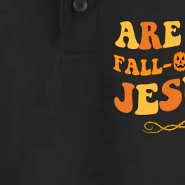 Are You Falloween Jesus? Cute Funny Halloween Fall Dry Zone Grid Performance Polo