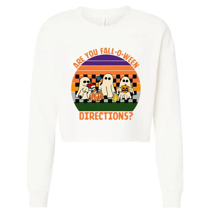 Are You FallOWeen Directions Cropped Pullover Crew