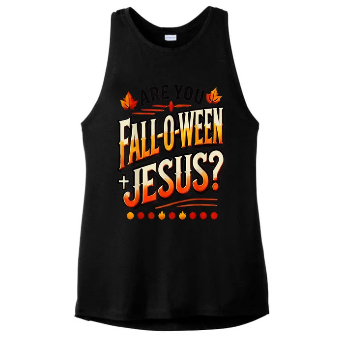 Are You Falloween Jesus Christian Fall Ladies Tri-Blend Wicking Tank