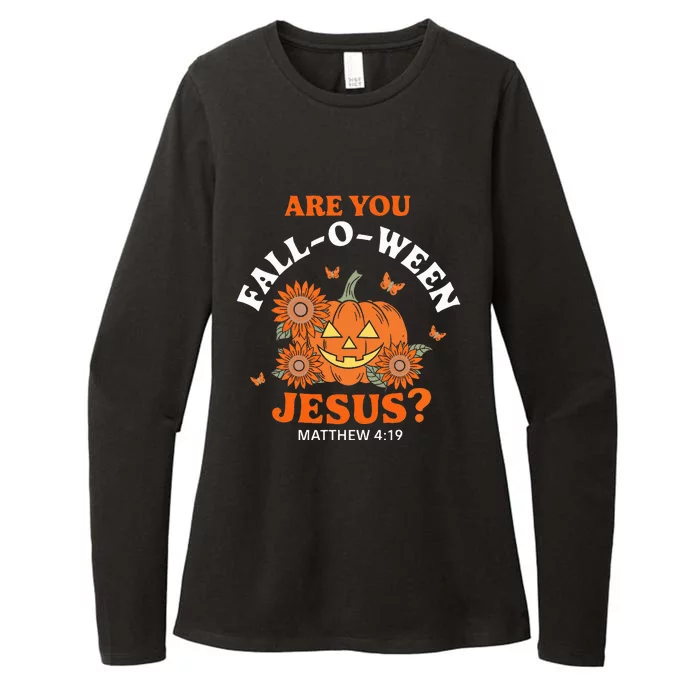 Are You Falloween Jesus Christian Halloween Pumpkin Womens CVC Long Sleeve Shirt