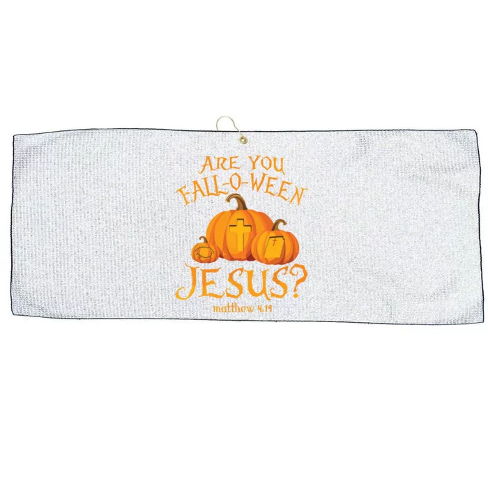 Are You Falloween Jesus Christian Halloween Pumpkin Large Microfiber Waffle Golf Towel