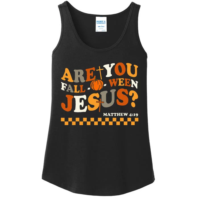 Are You Falloween Jesus Christian Halloween Pumpkin Ladies Essential Tank