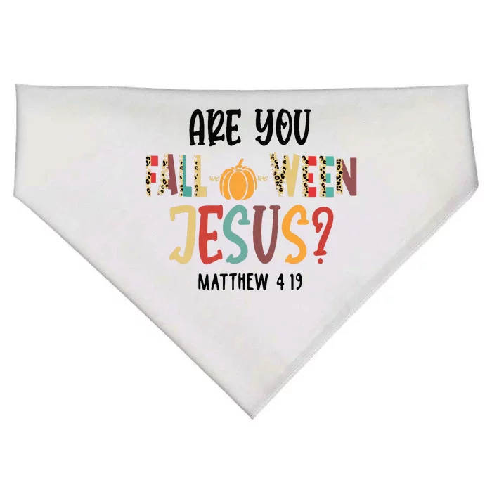 Are You Falloween Jesus Funny Pumpkin Christian Halloween USA-Made Doggie Bandana