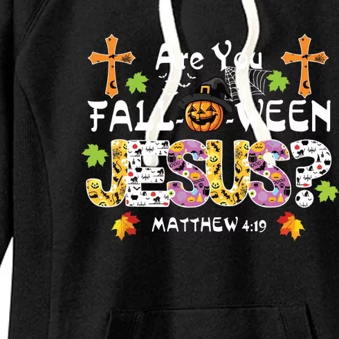 Are You Falloween Jesus Pumpkin Spooky Halloween Christian Women's Fleece Hoodie