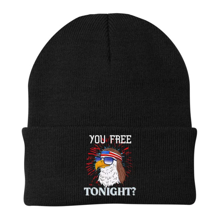 Are You Free Tonight 4th Of July American Bald Eagle Knit Cap Winter Beanie