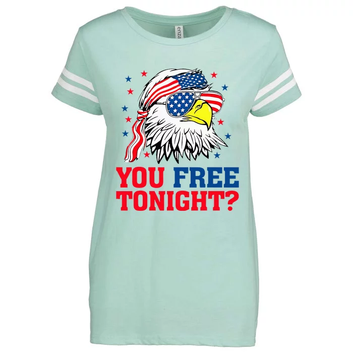 Are You Free Tonight 4th Of July Independence Day Bald Eagle Enza Ladies Jersey Football T-Shirt