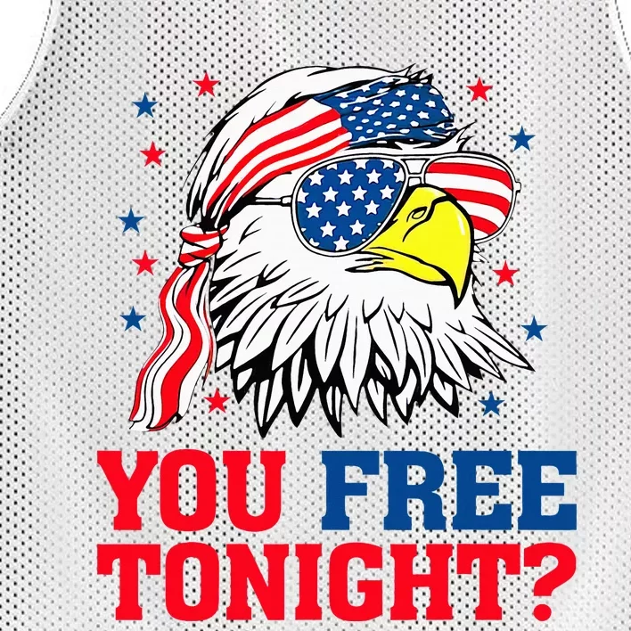 Are You Free Tonight 4th Of July Independence Day Bald Eagle Mesh Reversible Basketball Jersey Tank