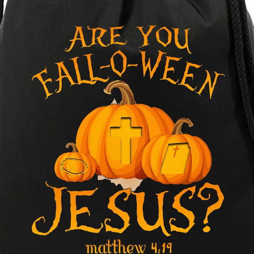 Are You Fall O Ween Jesus Christian Halloween Pumpkin Drawstring Bag