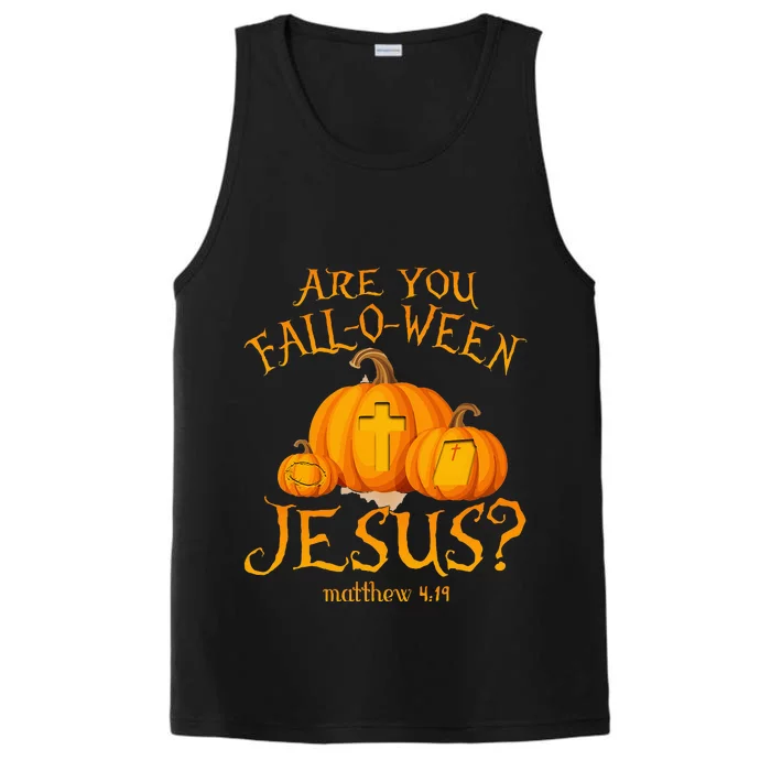 Are You Fall O Ween Jesus Christian Halloween Pumpkin Performance Tank