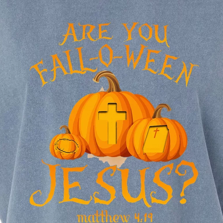 Are You Fall O Ween Jesus Christian Halloween Pumpkin Garment-Dyed Women's Muscle Tee