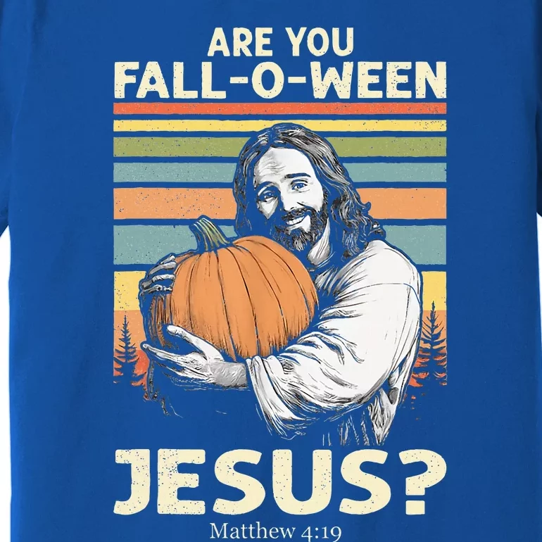 Are You Falloween Jesus Christian Halloween Pumpkin Premium T-Shirt