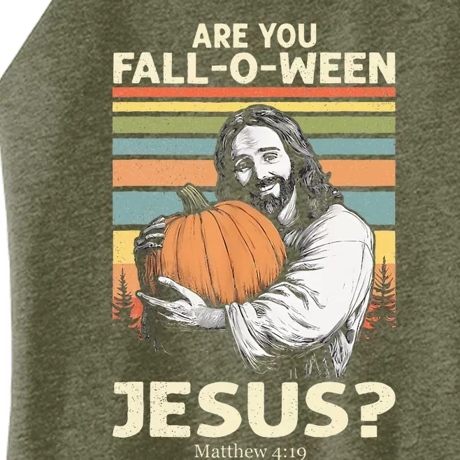 Are You Falloween Jesus Christian Halloween Pumpkin Women’s Perfect Tri Rocker Tank