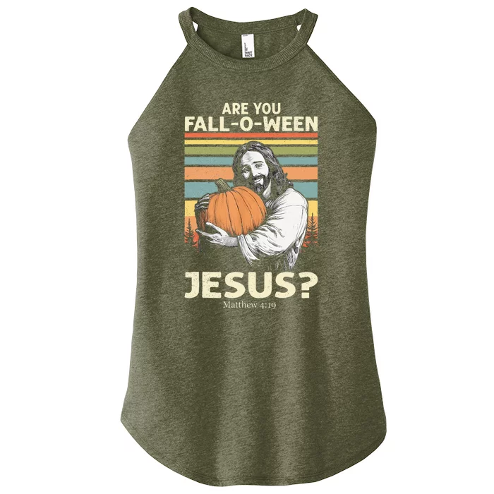 Are You Falloween Jesus Christian Halloween Pumpkin Women’s Perfect Tri Rocker Tank