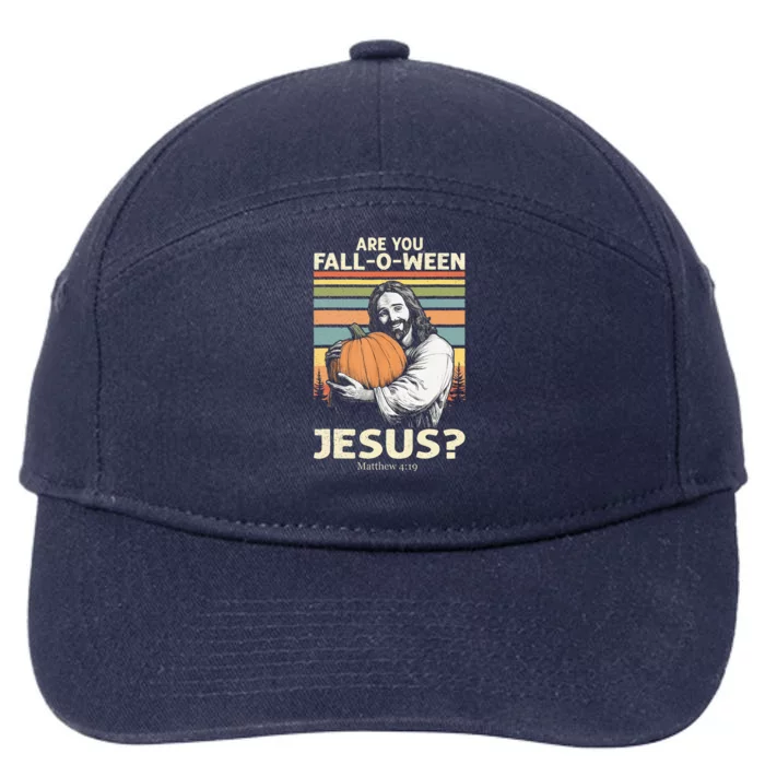 Are You Falloween Jesus Christian Halloween Pumpkin 7-Panel Snapback Hat