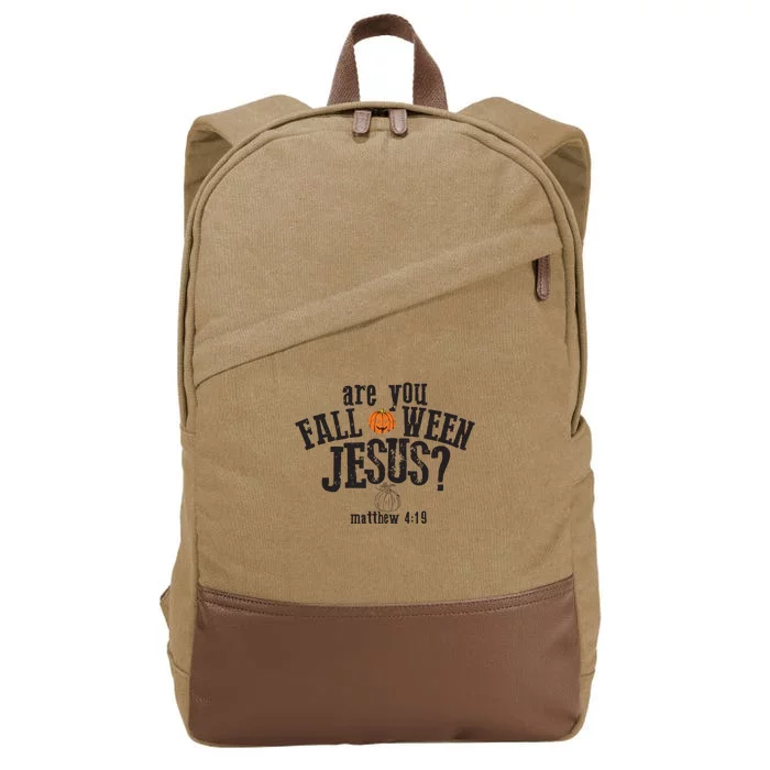 Are You Falloween JesusChristian Matthew 4 19 Religious Halloween Cotton Canvas Backpack