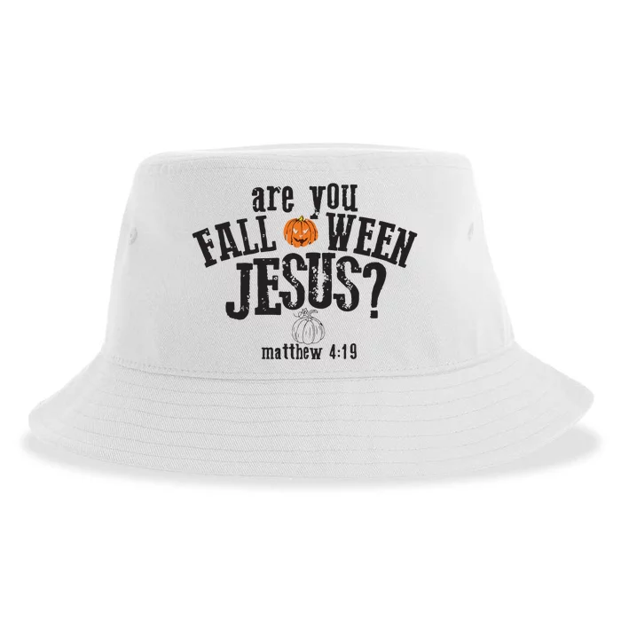 Are You Falloween JesusChristian Matthew 4 19 Religious Halloween Sustainable Bucket Hat