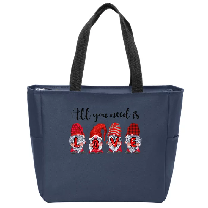 All You Is Love Gnomes Valentine's Day Gifts Zip Tote Bag