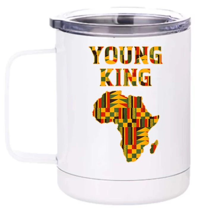 African Young King Front & Back 12oz Stainless Steel Tumbler Cup