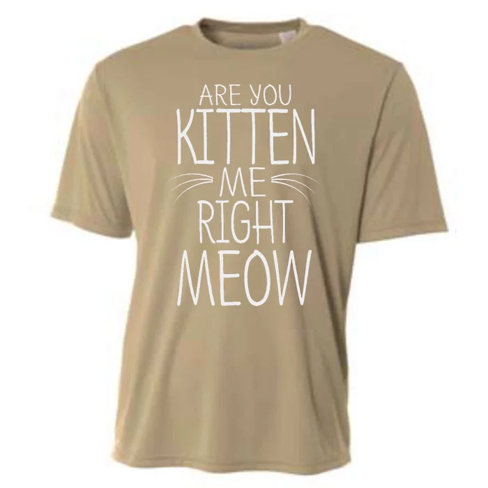 Are You Kitten Me Right Meow Funny Cat Joke Cooling Performance Crew T-Shirt