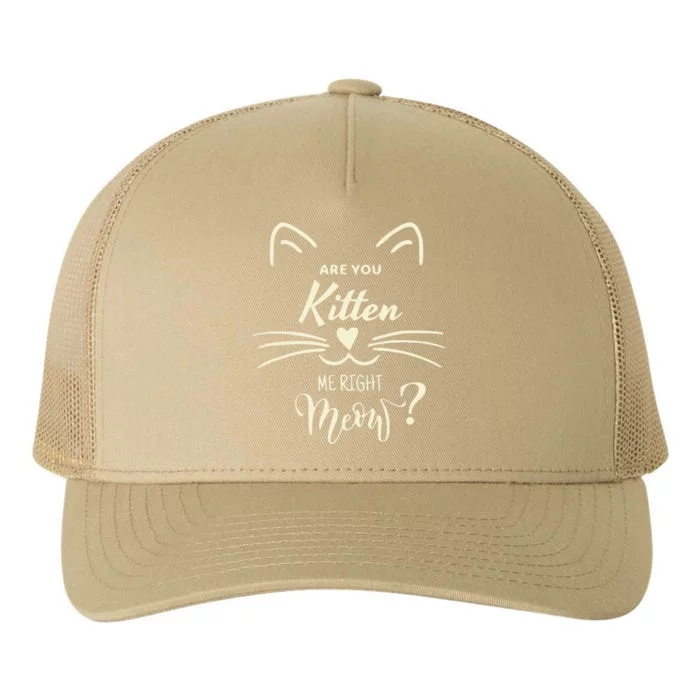 Are You Kitten Me Right Meow Funny Cat Lovers Gifts Yupoong Adult 5-Panel Trucker Hat