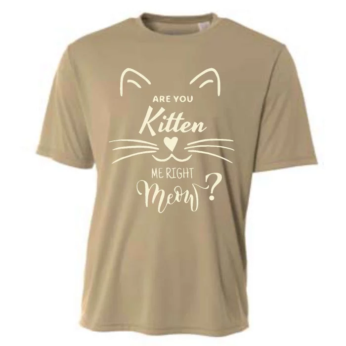 Are You Kitten Me Right Meow Funny Cat Lovers Gifts Cooling Performance Crew T-Shirt