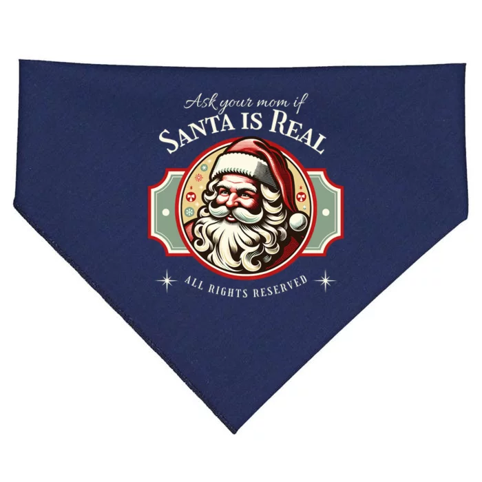 Ask Your Mom If Santa Is Real Vintage USA-Made Doggie Bandana