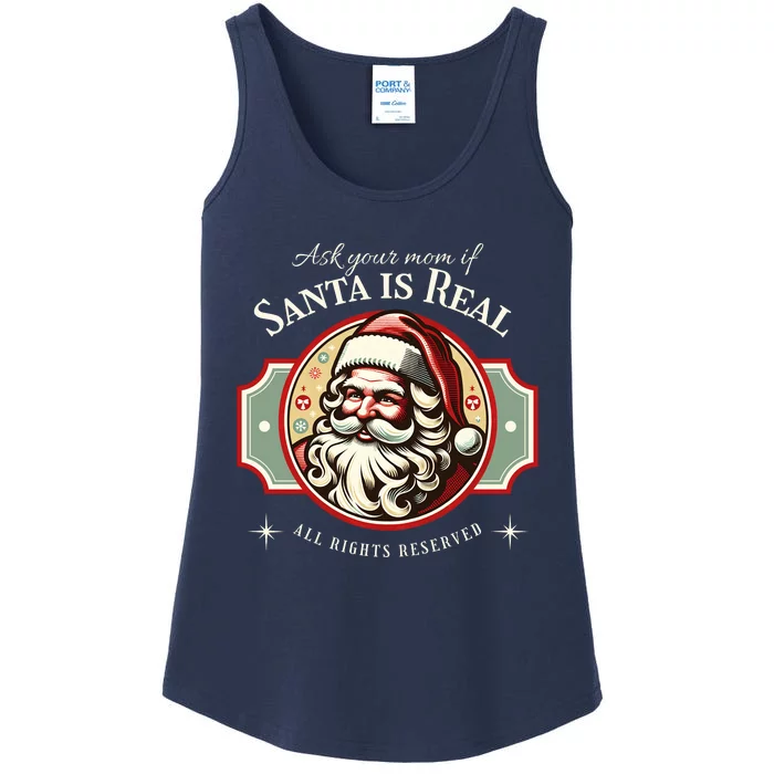 Ask Your Mom If Santa Is Real Vintage Ladies Essential Tank